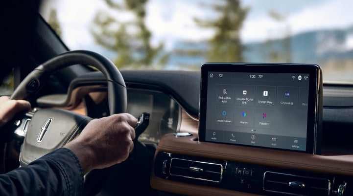 The center touchscreen of a Lincoln Aviator® SUV is shown | McLarty Daniel Lincoln in Bentonville AR