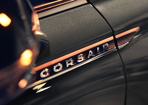 The stylish chrome badge reading “CORSAIR” is shown on the exterior of the vehicle. | McLarty Daniel Lincoln in Bentonville AR