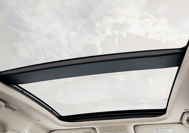 The available panoramic Vista Roof® is shown from inside a 2024 Lincoln Corsair® SUV. | McLarty Daniel Lincoln in Bentonville AR