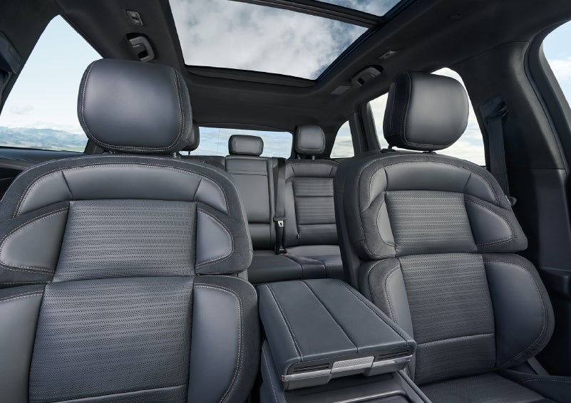 The spacious second row and available panoramic Vista Roof® is shown. | McLarty Daniel Lincoln in Bentonville AR