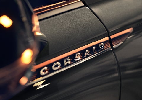 The stylish chrome badge reading “CORSAIR” is shown on the exterior of the vehicle. | McLarty Daniel Lincoln in Bentonville AR
