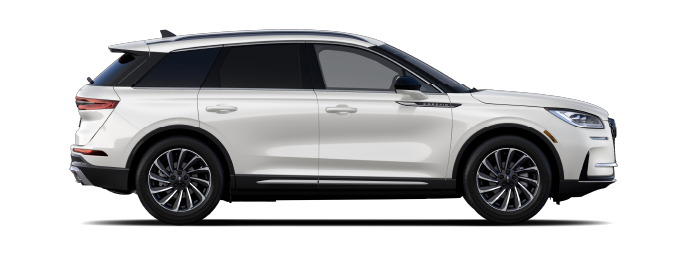 The passenger side of a Lincoln Corsair® SUV is shown in Pristine White. | McLarty Daniel Lincoln in Bentonville AR