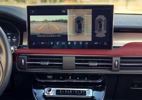 The large 13.2” SYNC® 4 center display featuring 360-Degree Camera of a 2026 Lincoln Corsair® SUV is shown.| McLarty Daniel Lincoln in Bentonville AR